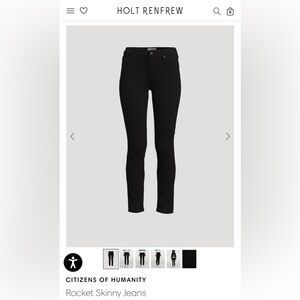 Citizens of Humanity Rocket Mid Rise Skinny Jeans in Black Size 28